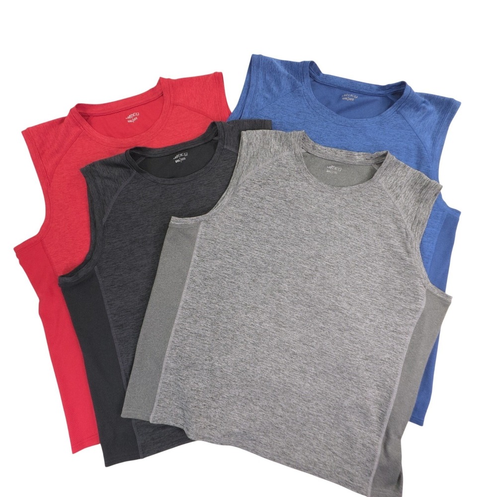 BCG‎ 4-Tank Tops Mens Red, Blue, Black, & Gray Sleeveless polyester Size 2XL